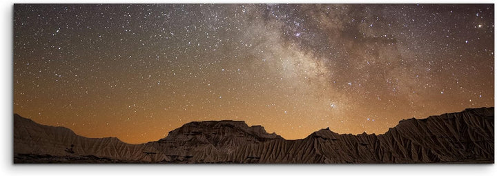 Paul Sinus Art Panorama Fotoleinwand 120x40cm Landschaftsfotografie – Milchstrasse über Bardenas, Sp