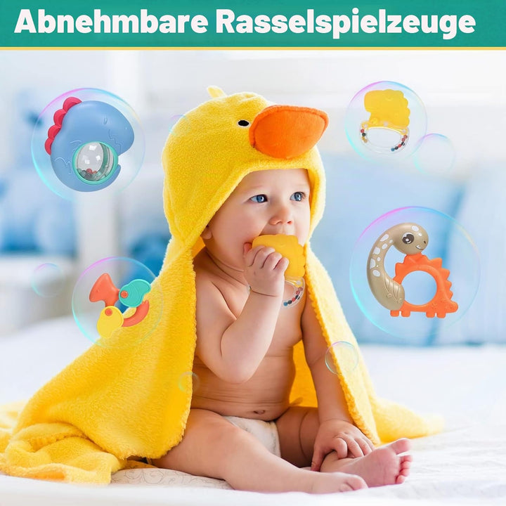CUTE STONE Spiel-Fitnessstudio für Babys, Klavier, Trittbrett, Lernmatte für Babys, Musikaktivitäten