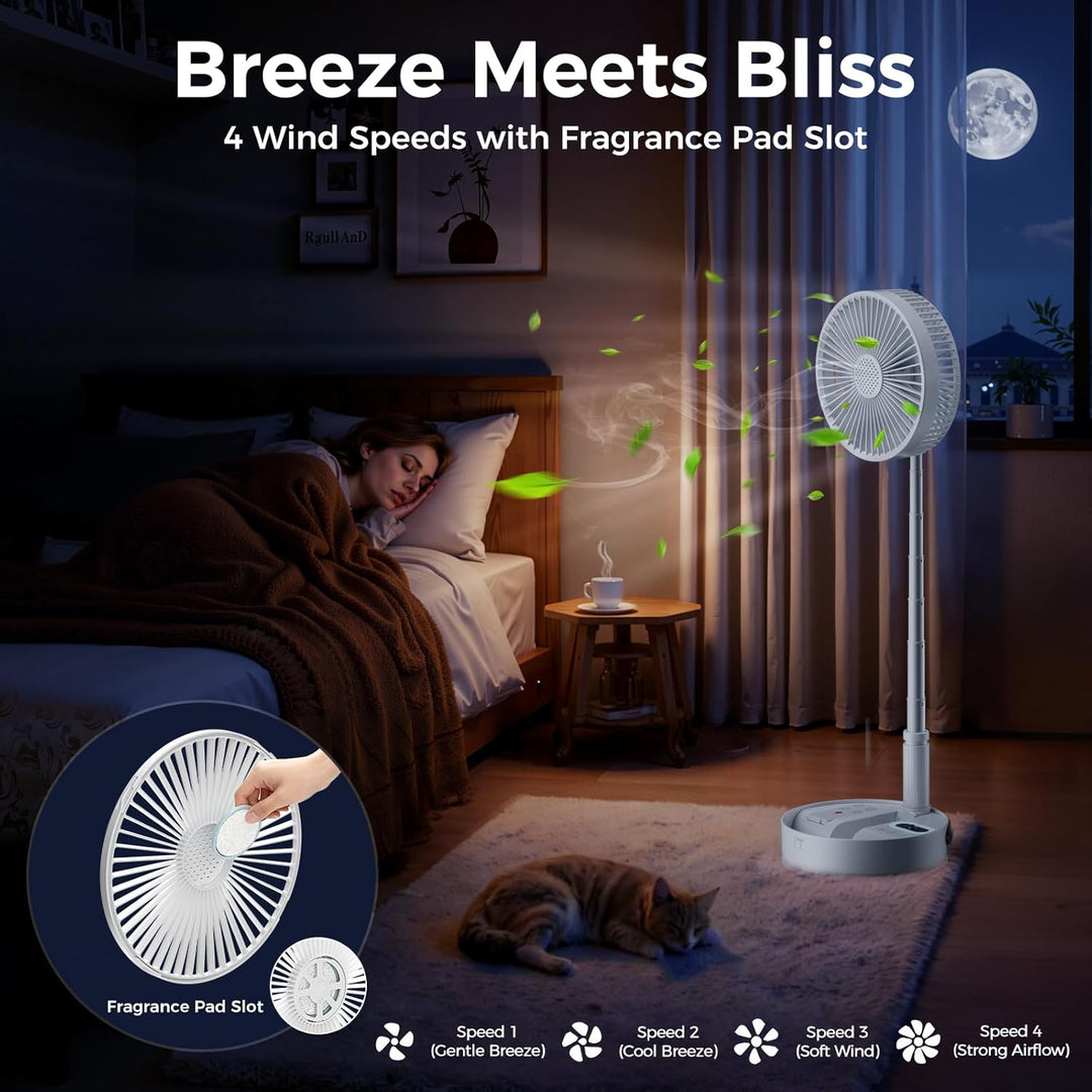 Marchpower leise Standventilator mit Fernbedienung Timing-Funktion 4 Geschwindigkeitsstufen Automati