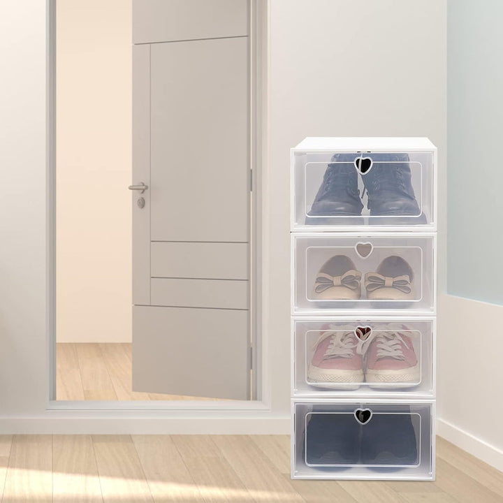 SHZICMY 20X Schuhboxen, Aufbewahrungsboxen für Schuhe, Schuh-Organizer Schuhaufbewahrung, Kunststoff