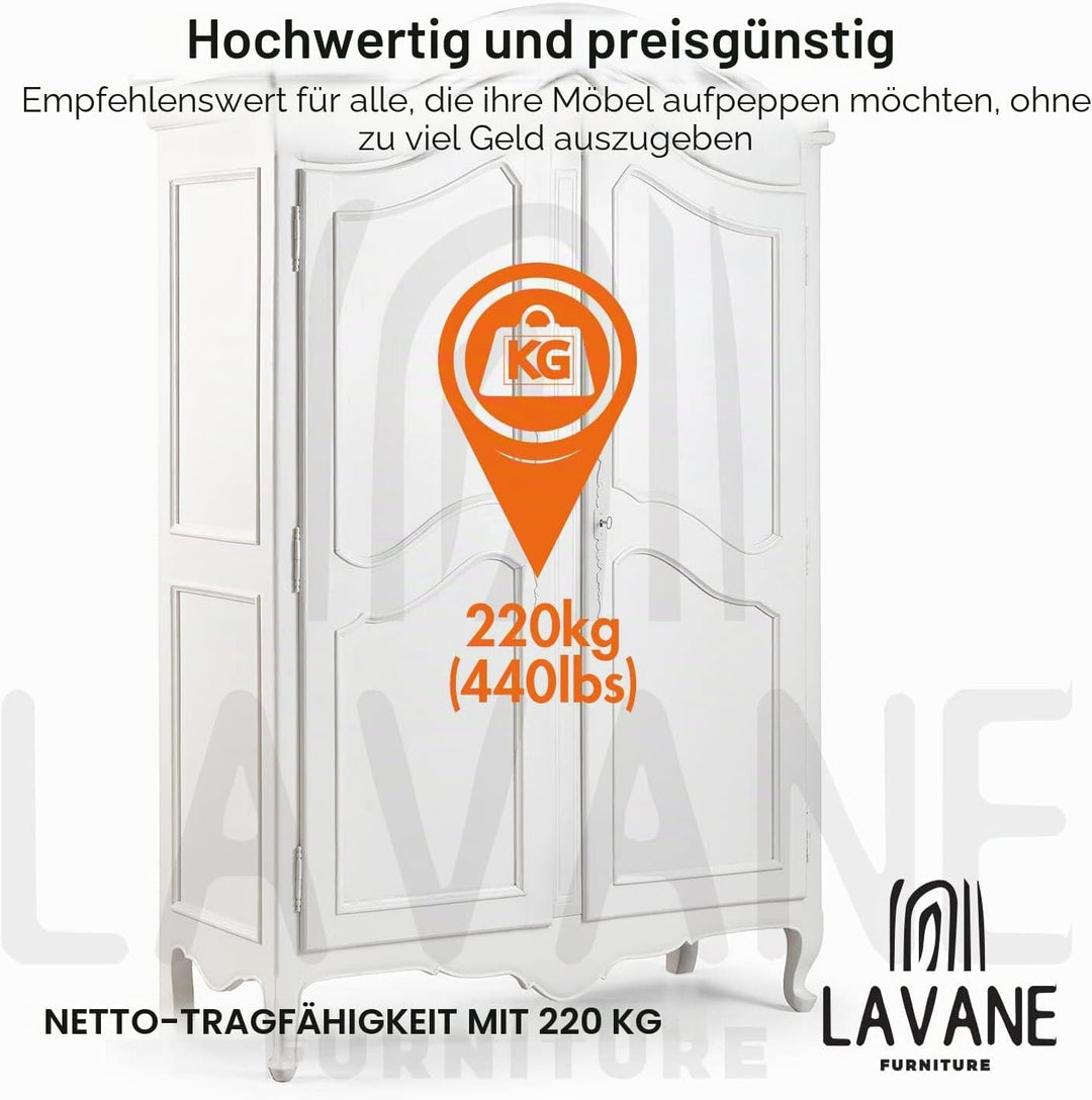 La Vane 25cm Holz Möbelfüsse, 4 Stück Europäisch Stil Massivholz Geschnitzten Ersatz Tischbeine Möbe