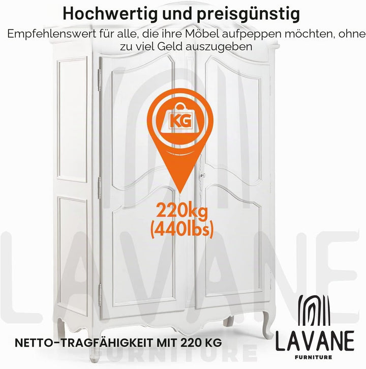 La Vane 25cm Holz Möbelfüsse, 4 Stück Europäisch Stil Massivholz Geschnitzten Ersatz Tischbeine Möbe