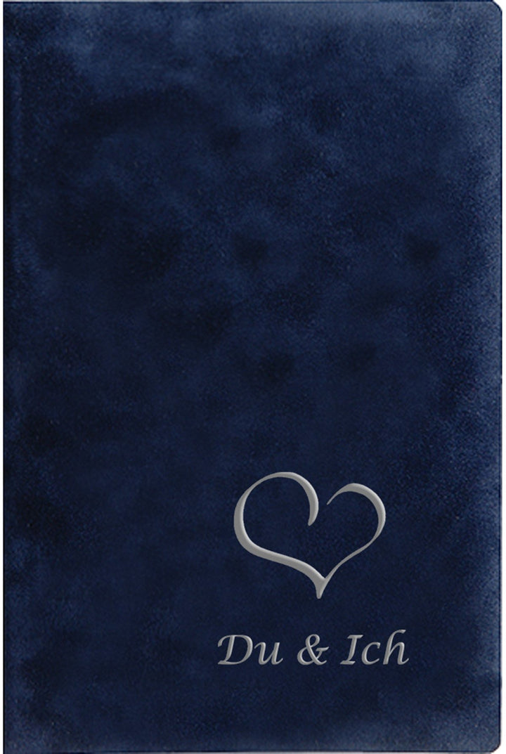 Stammbuch DU & ICH, blau, Velours, Herzprägung Silber, Stammbuchformat, Lebenspartnerschaftsbuch, (6