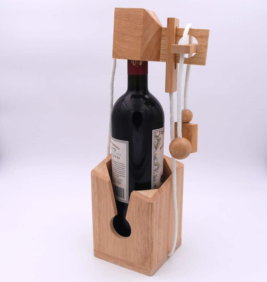 ROMBOL Flaschentresor - Edles Denkspiel aus Holz für grosse Flaschen, Modell:2, 2