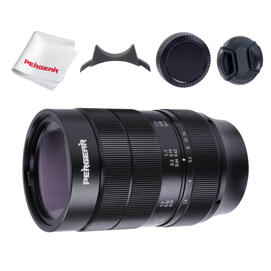 PERGEAR 60mm F2.8 II Ultra-Makro-Objektiv mit 2-facher Vergrösserung, kompatibel mit Sony E-Mount-Ka