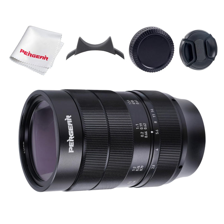 PERGEAR 60mm F2.8 II Ultra-Makro-Objektiv mit 2-facher Vergrösserung, kompatibel mit Sony E-Mount-Ka