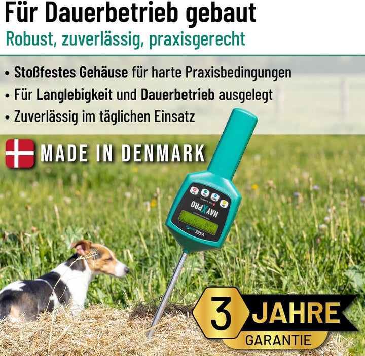 VOSS.farming HayXpro Feuchtigkeitsmessgerät für Heu, Stroh und Silage, Heufeuchtemesser, 50cm Sonde,