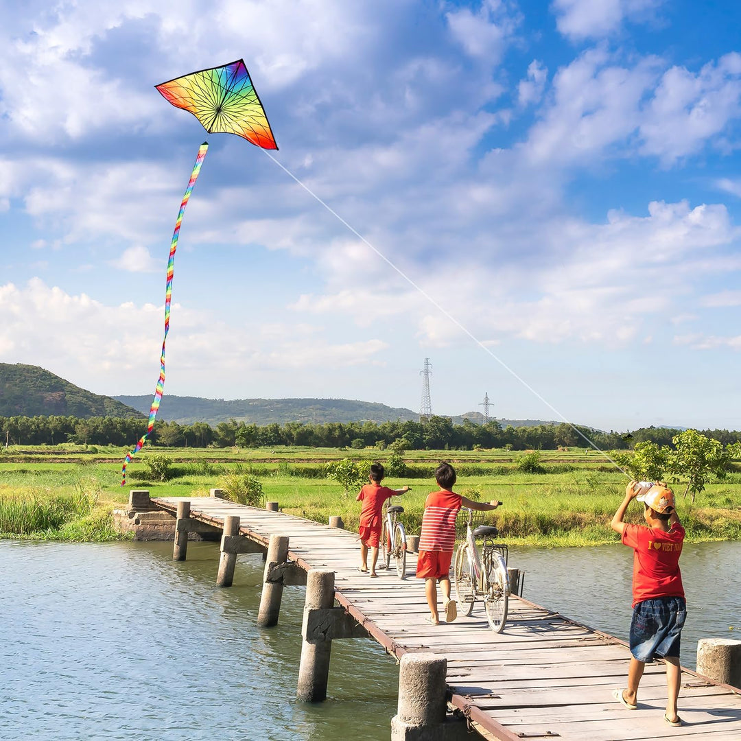HONBO Children's Kite Large Delta Kites for Children and Adults for Beach Trip Outdoor Games, Perfec