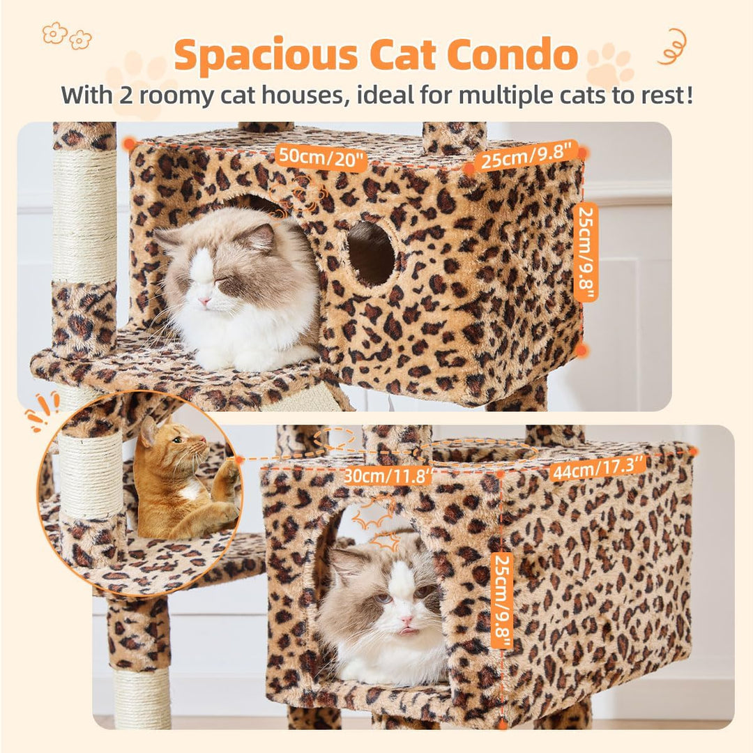 Taoqimiao 180CM Kratzbaum Gross, Katzenbaum Katzen Kratzbaum Grosse Katzen Stabil mit 2 Katzenhaus,