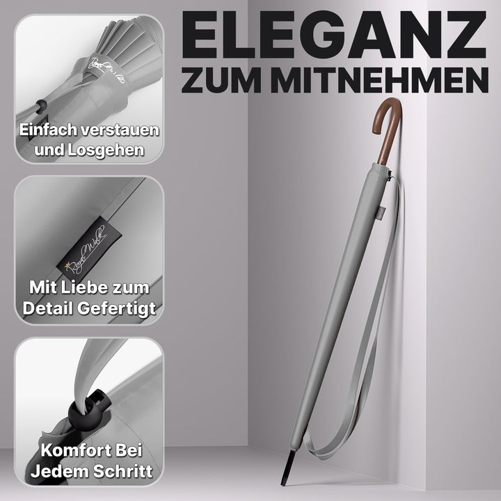 Royal Walk Regenschirm Gross Sturmfest Golf Schirm XXL Stabiler Stockschirm | Grosser Regenschirm fü