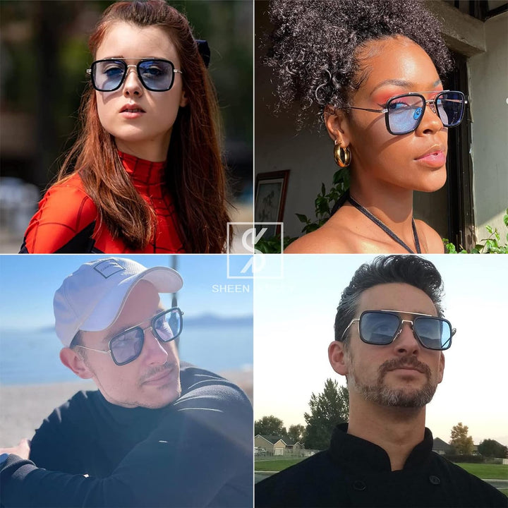 SHEEN KELLY Acetat High-End Tony Stark Sonnenbrille Nylon Linse Brillen für Männer Frauen Spinne Man