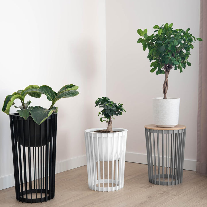KADAX Blumentopfständer Aytre, Blumenständer aus Kunststoff, Pflanzenständer, Pflanzentisch, Blument