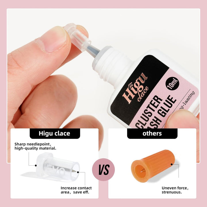 Higu clace Lash-Glue DIY Waterproof Eyelash Adhesive Lash-Cluster-Glue 3s Strong Hold Long Lasting f
