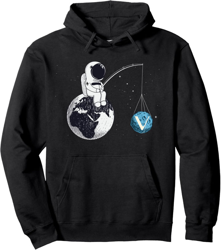 Cryptocurrency Talk - Vechain To The Moon Space Man Merch Pullover Hoodie