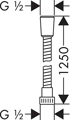 hansgrohe Sensoflex Metallduschschlauch 1,25m, Chrom 28132000 Single 28132000, 28132000 Single 28132