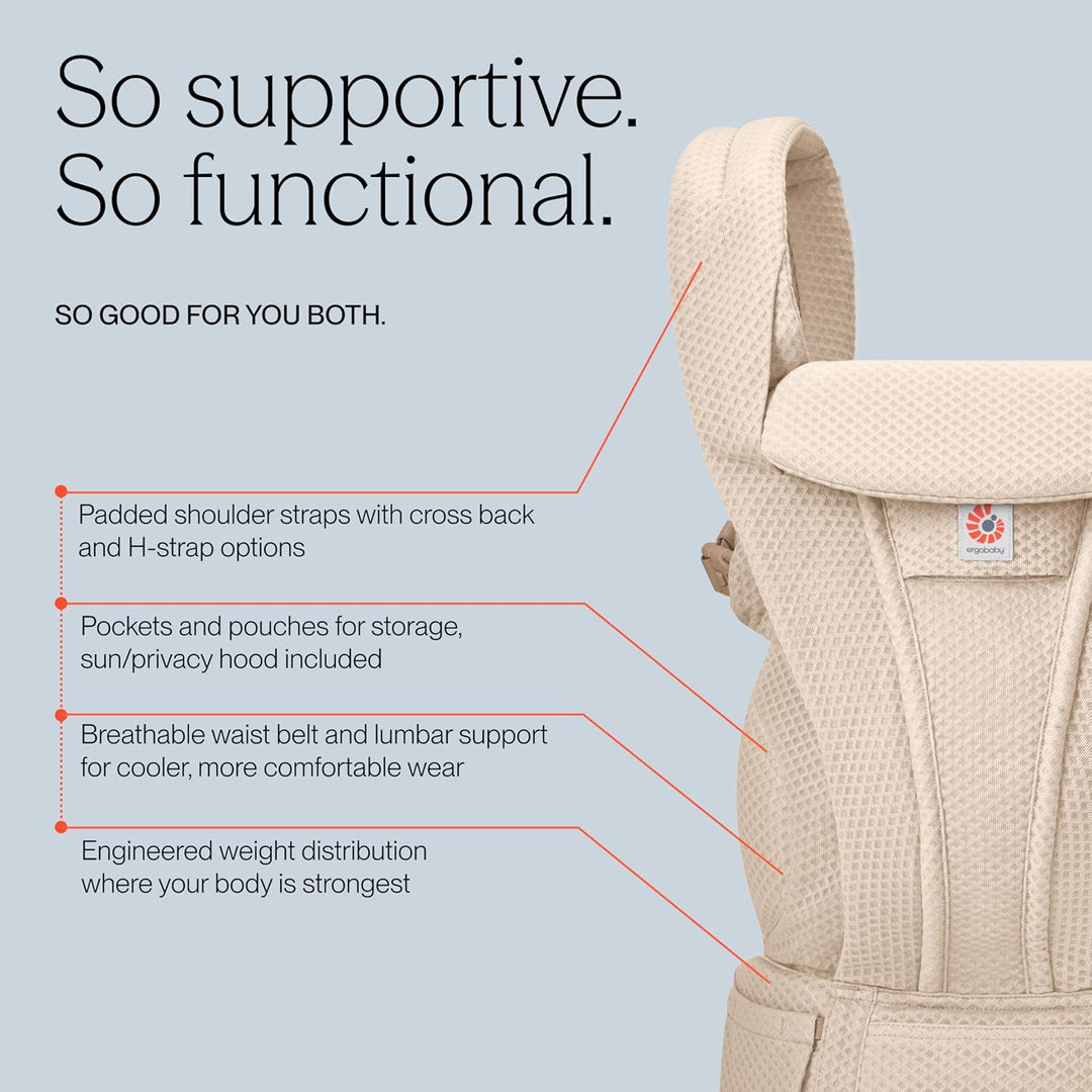 Ergobaby Omni Deluxe Babytrage für Neugeborene &amp; Kleinkinder 0–48 Monate | Ergonomische 4-Positionen