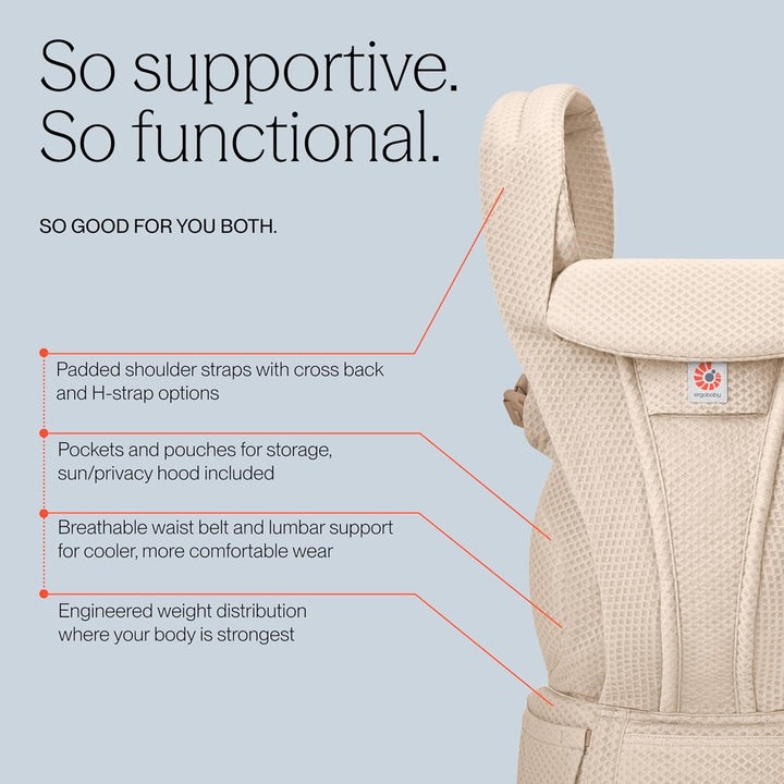 Ergobaby Omni Deluxe Babytrage für Neugeborene &amp; Kleinkinder 0–48 Monate | Ergonomische 4-Positionen