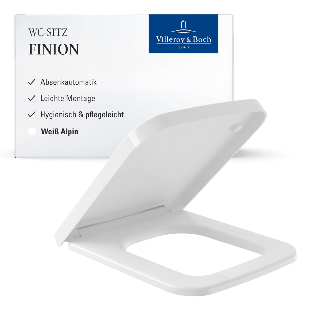 Villeroy & Boch Finion WC-Sitz - Toilettendeckel mit Absenkautomatik - Abnehmbarer, bruchsicherer To