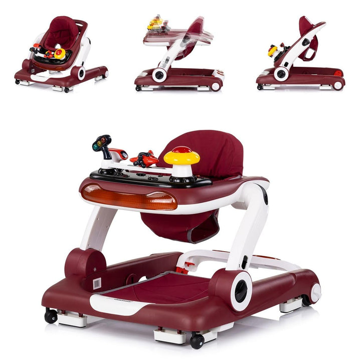 Chipolino Lauflernhilfe little Explorer 4 in 1 Laulernwagen Musik Stopper Räder rot, rot