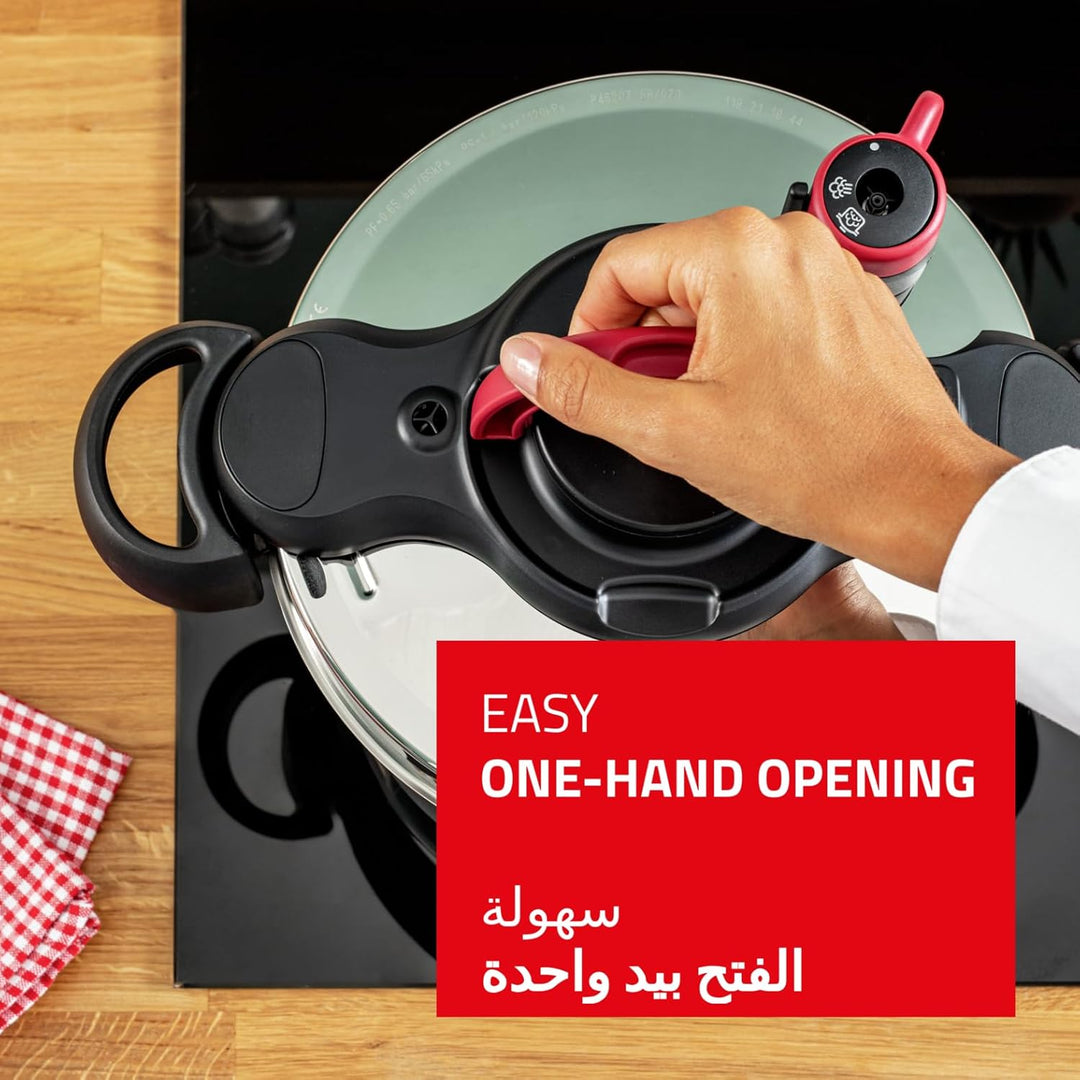 Tefal Clipso Minut Easy Druckkochtopf, Edelstahl, bunt, 22 cm, 6 l