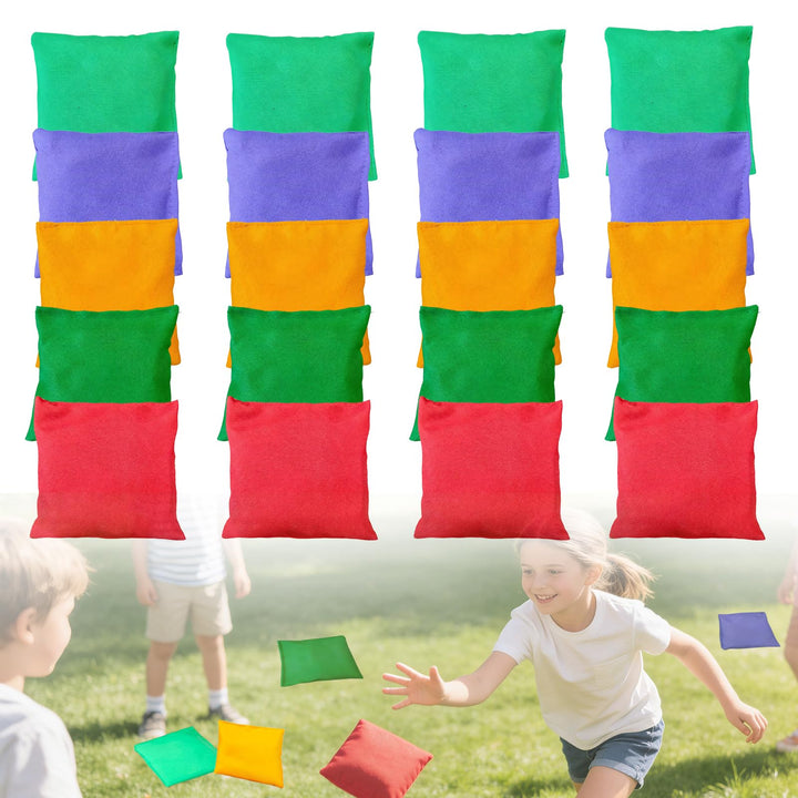 20 Stück Cornhole Säckchen, Bohnensäckchen, 10×10cm Sitzsäcke Werfen, Bunte Bean Bags Für Outdoor Sp