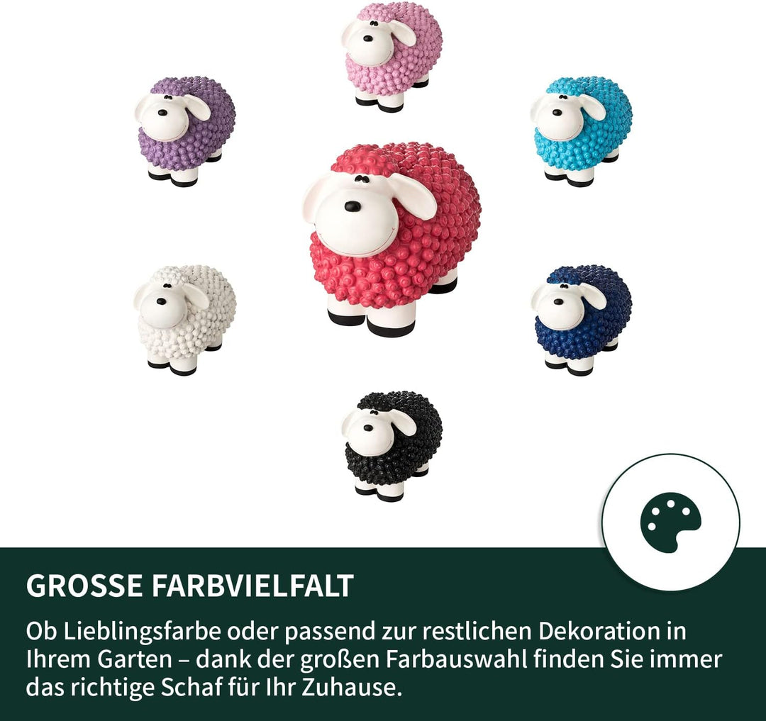 VERDOBA Mini Deko Schaf für den Garten, wetterfest - pinkes Deko-Schaf Molly - Gartenfigur Schafe Ga
