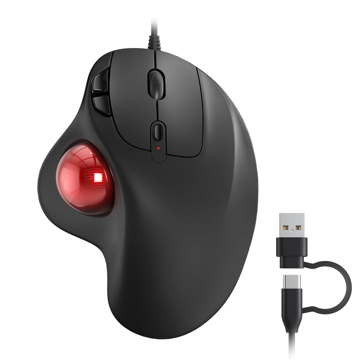 Nulea M509 Trackball Maus verdrahtet, Ergonomisches Design, Einfache Daumenkontrolle, Präzise und re