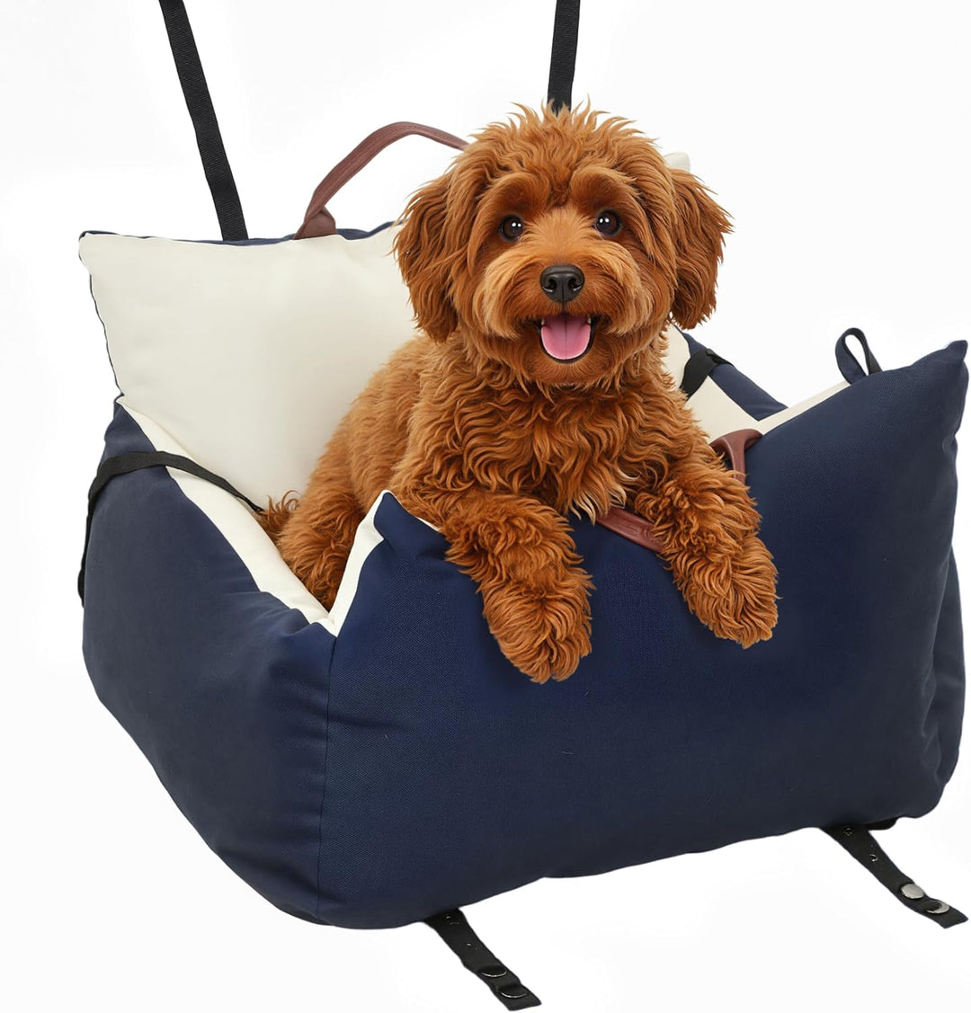 PawHut Hunde Autositz Hundesitz mit Sicherheitsgurt Abnehmbarer Hundeautositz für Rückbank und Vorde