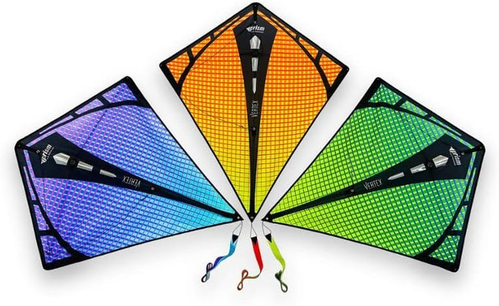 Prism Kite Technology Vertex High Flying Diamond Kite with 10' Long Triple Streamer Tail Infrarot, I