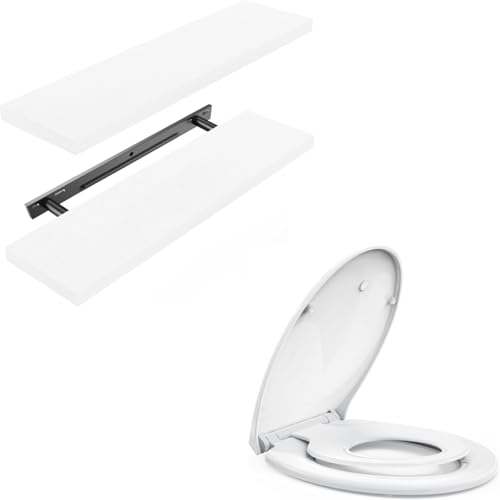 STOREMIC Toilettendeckel mit Absenkautomatik,Klodeckel mit Magnetisch zu befestigenden Toilettensitz