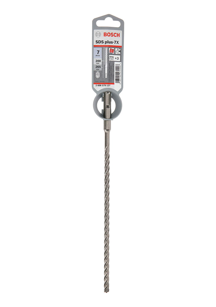 Bosch Professional Hammerbohrer SDS plus-7X (für Beton und Mauerwerk, 7 x 200 x 265 mm, Zubehör Bohr