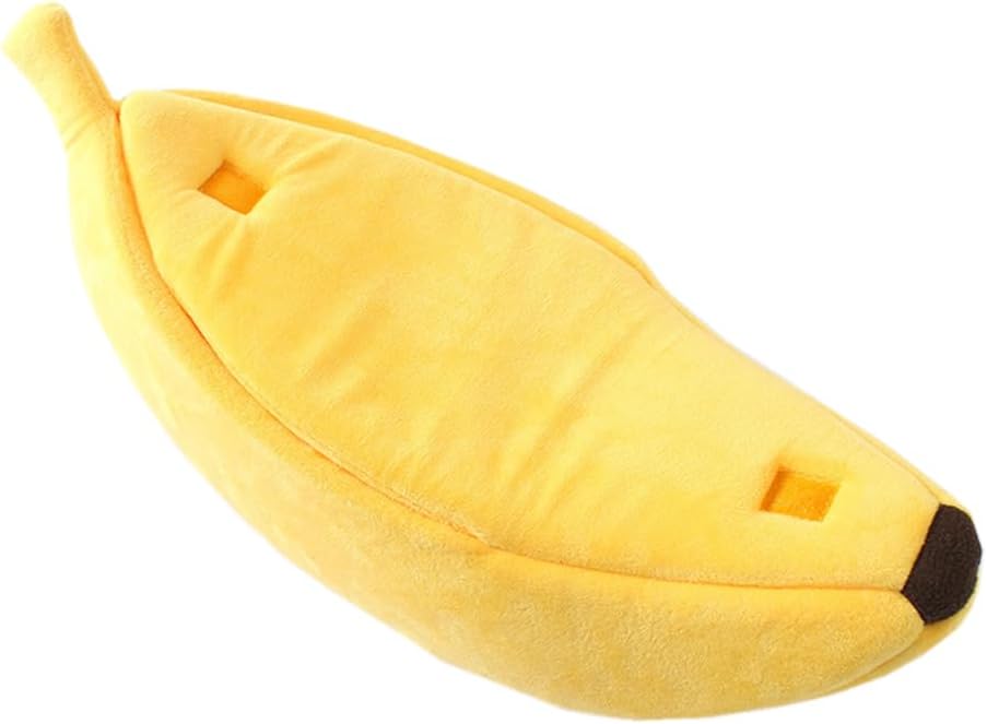 Sarekung Kreative Bananen Form Bett Haus warmes Katzen Bett, weiches Haustier Zwinger Bett Versteck