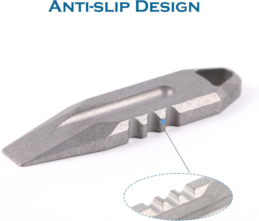 Hamans Tragbarer Mini-Schlüsselanhänger aus Titan, EDC (grau), Grau