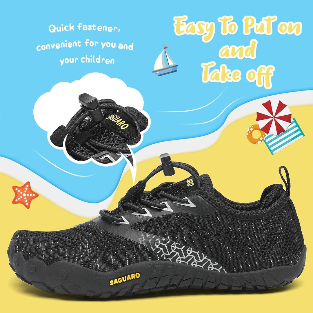 SAGUARO Kinder Barfussschuhe Schnell Trocknend Badeschuhe,24-36 EU 24 EU Schwarz, 24 EU Schwarz