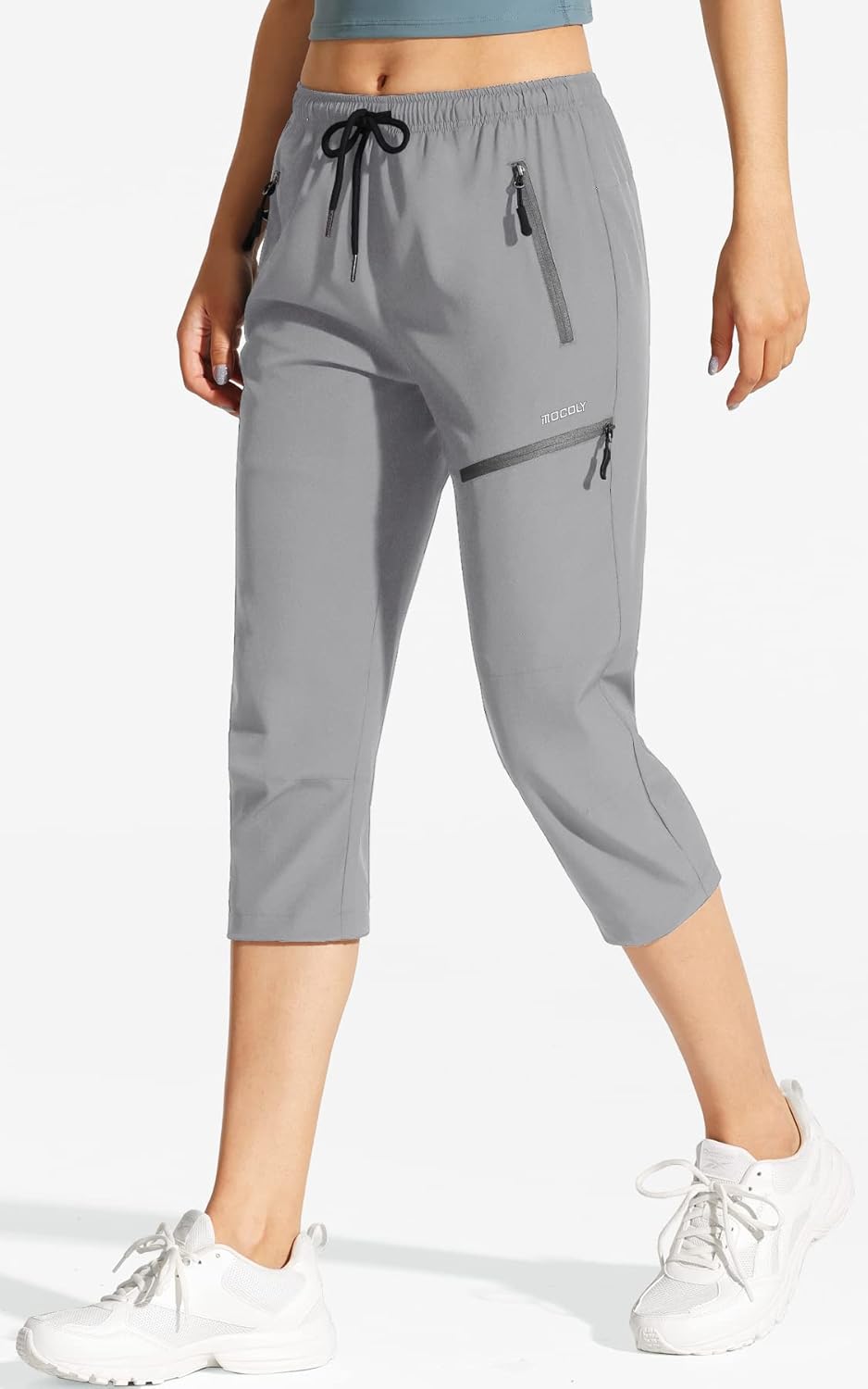 MOCOLY Damen Wanderhose Cargohose Wasserdicht Elastische Outdoorhose Cargo Jogginghose Trekkinghose