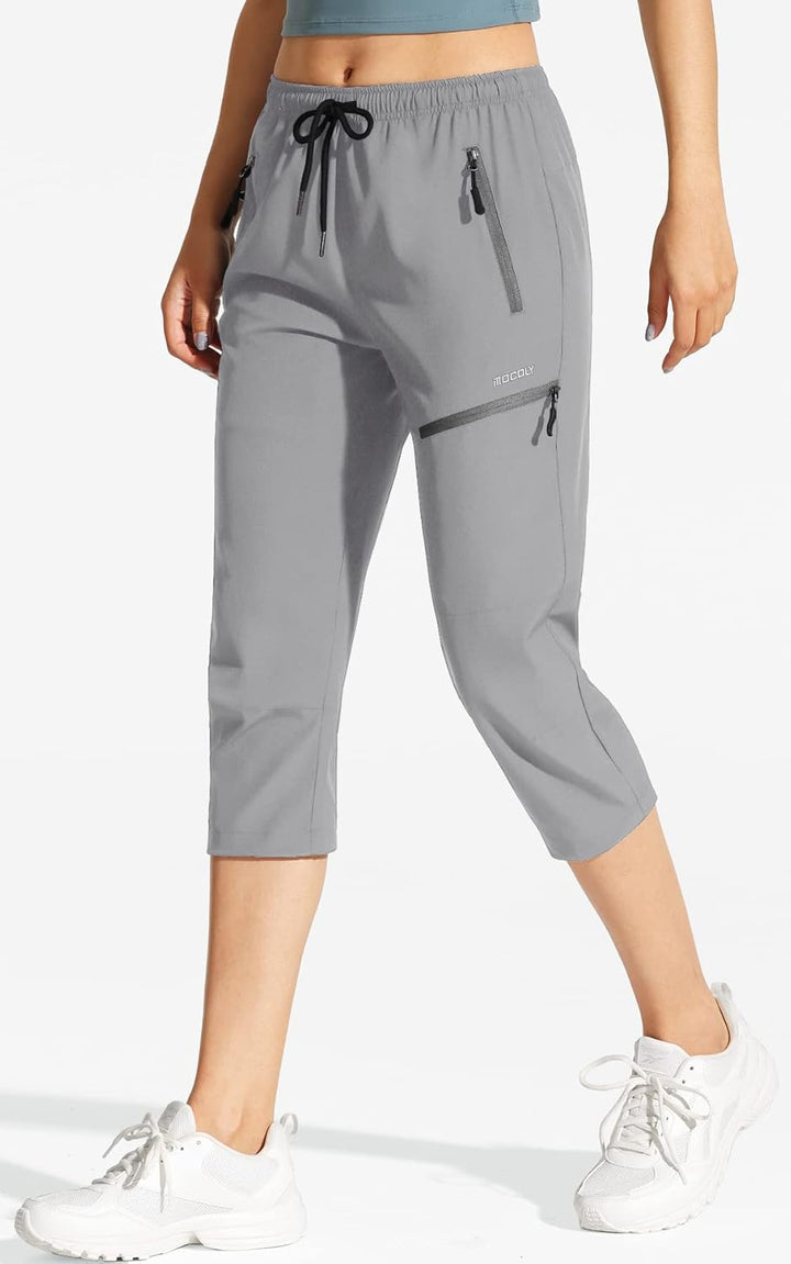 MOCOLY Damen Wanderhose Cargohose Wasserdicht Elastische Outdoorhose Cargo Jogginghose Trekkinghose