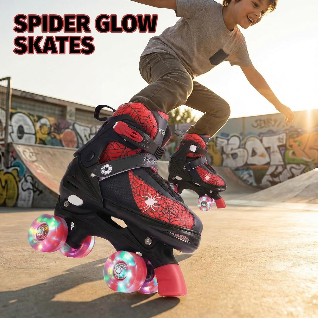 Nattork Kinder Rollschuhe für Jungen und Mädchen, 4 Grössen verstellbar, Quad Skates mit leuchtenden