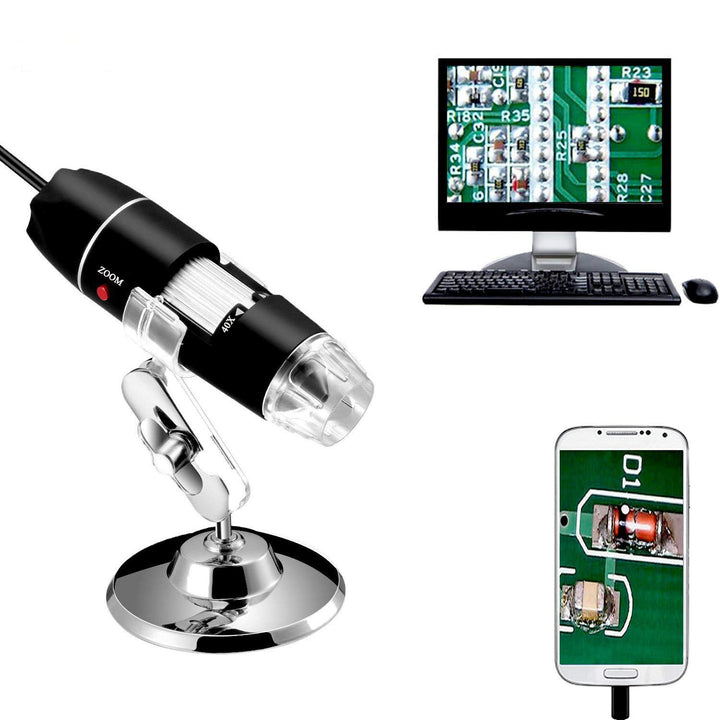 Jiusion 40-1000x Vergrösserung Endoskop, 8 LED USB 2.0 Digital Mikroskop, Mini Kamera mit OTG Adapte