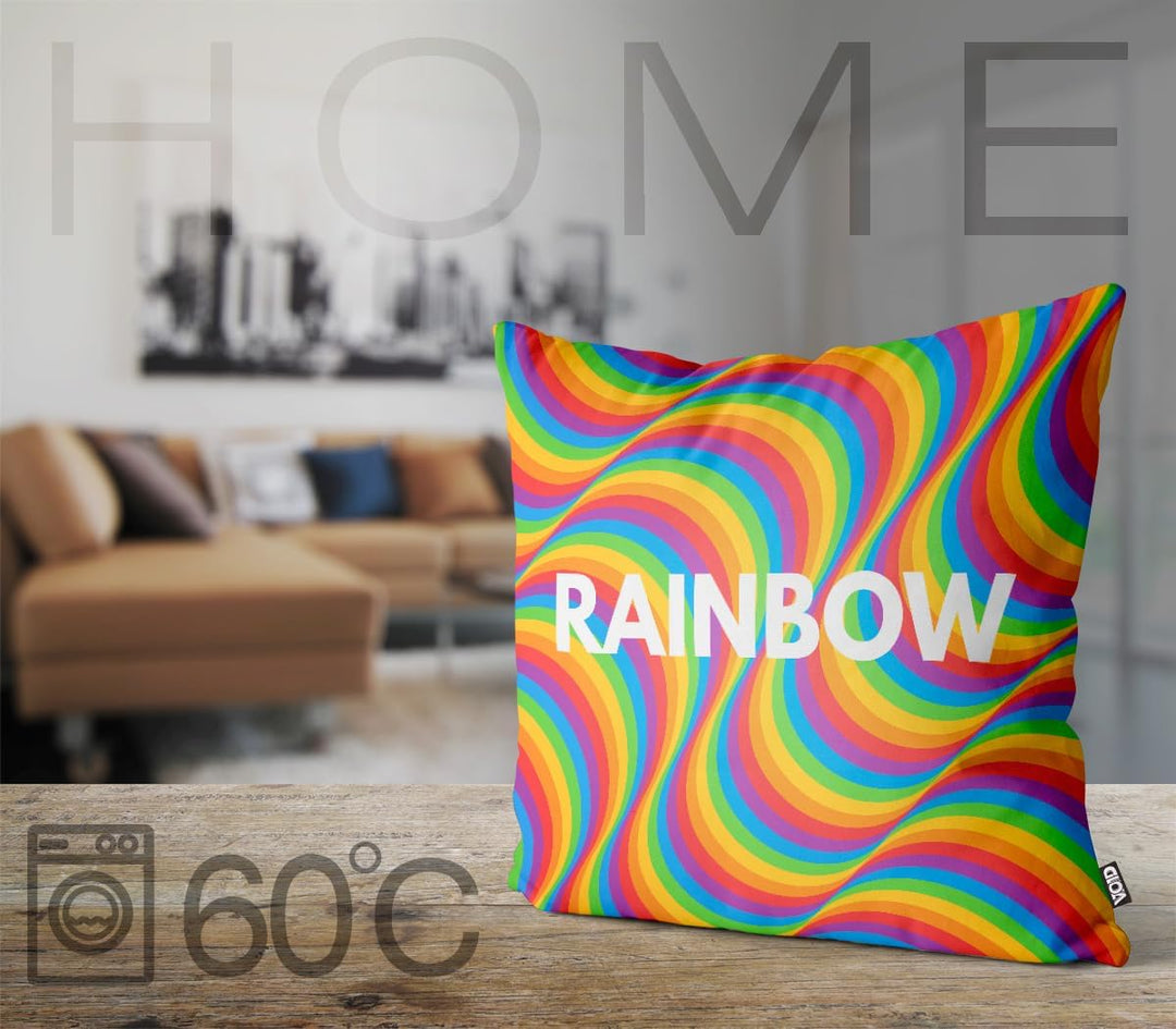 VOID Rainbow LGBTQ Pride Kissenbezug Kissenhülle Polyester wasserfest Outdoor Indoor, Kissen Grösse: