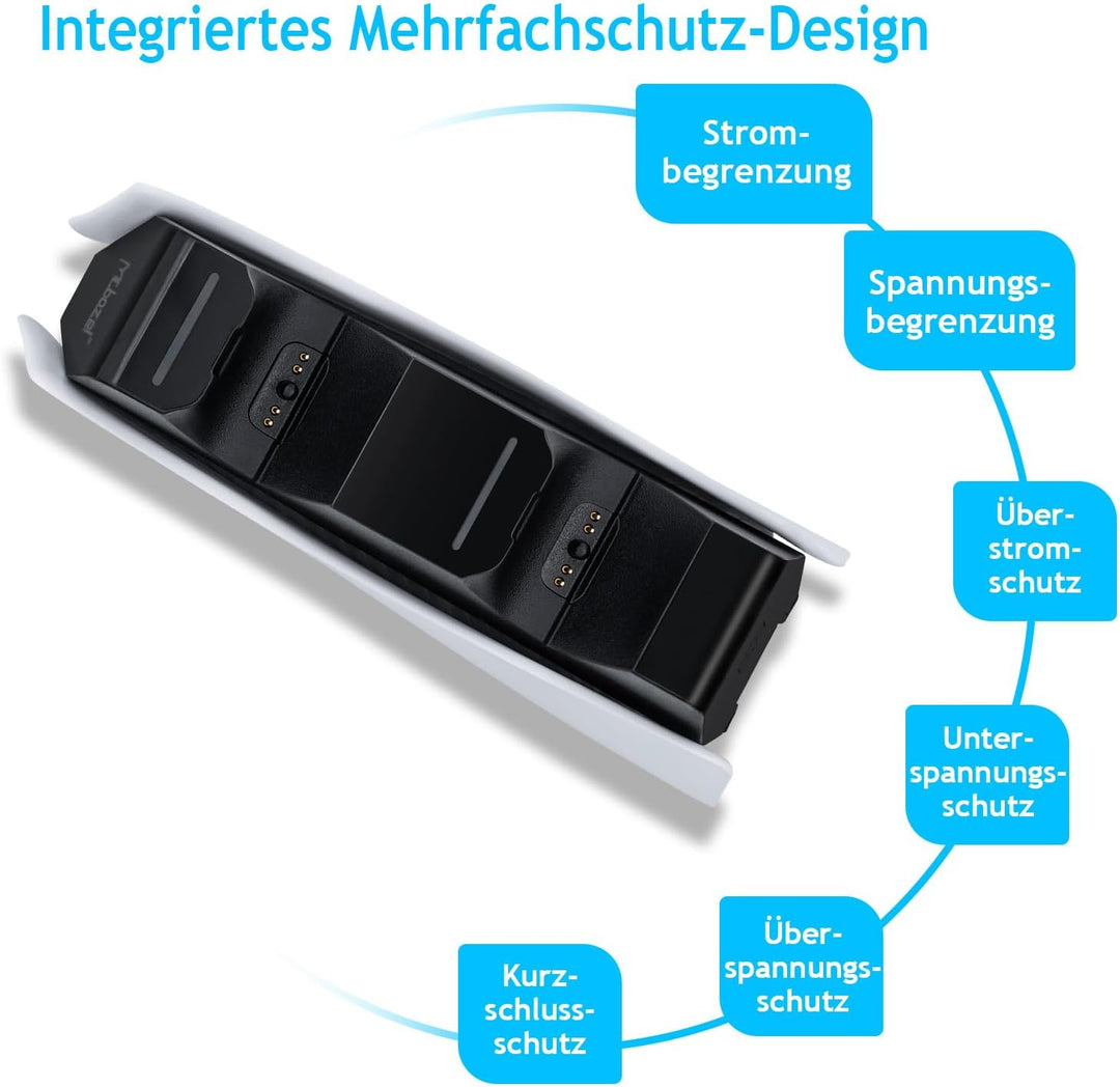 Mcbazel Ladestation PS5 Controller für PS5 Controller DualSense-Controller-Ladestation mit LED-Licht