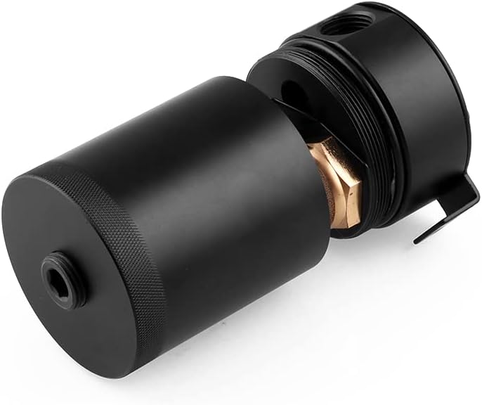Riloer 2 Port Oil Catch Can mit Ablassventil, Reservoir Tank Oil Air Separator mit Aluminium Baffle,