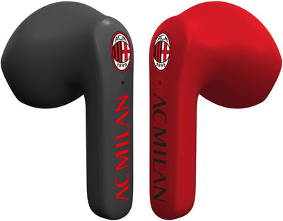 AC Milan TECHMADE Kopfhörer Kabellos In Ear, Kopfhörer mit Ladebox Rot/Schwarz
