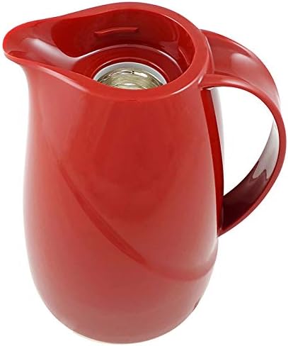 Helios Isolierkanne Wave, 1,5 Liter, Kunststoff, rot, Drehverschluss, spülmaschinenfest Rot 1,5 Lite