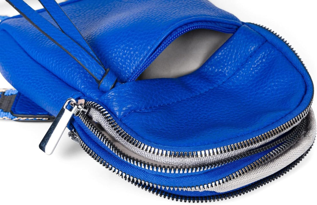 styleBREAKER Damen One Shoulder Rucksack, gemusterter Schultergurt, Einfarbige Crossbody Bag, Cityru