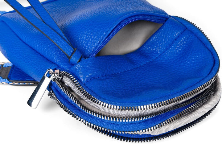 styleBREAKER Damen One Shoulder Rucksack, gemusterter Schultergurt, Einfarbige Crossbody Bag, Cityru