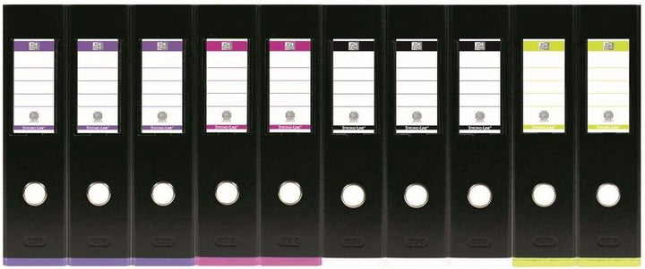 Oxford Ordner A4, myColour, 8 cm breit, zweifarbig schwarz sortiert, 10 Stück
