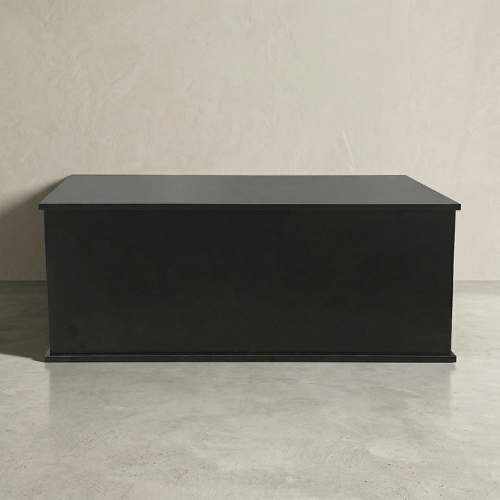 VDD Aufbewahrungsbox Holz - Spielzeugkiste - Deckenkiste - 100 cm breit - Schwarz