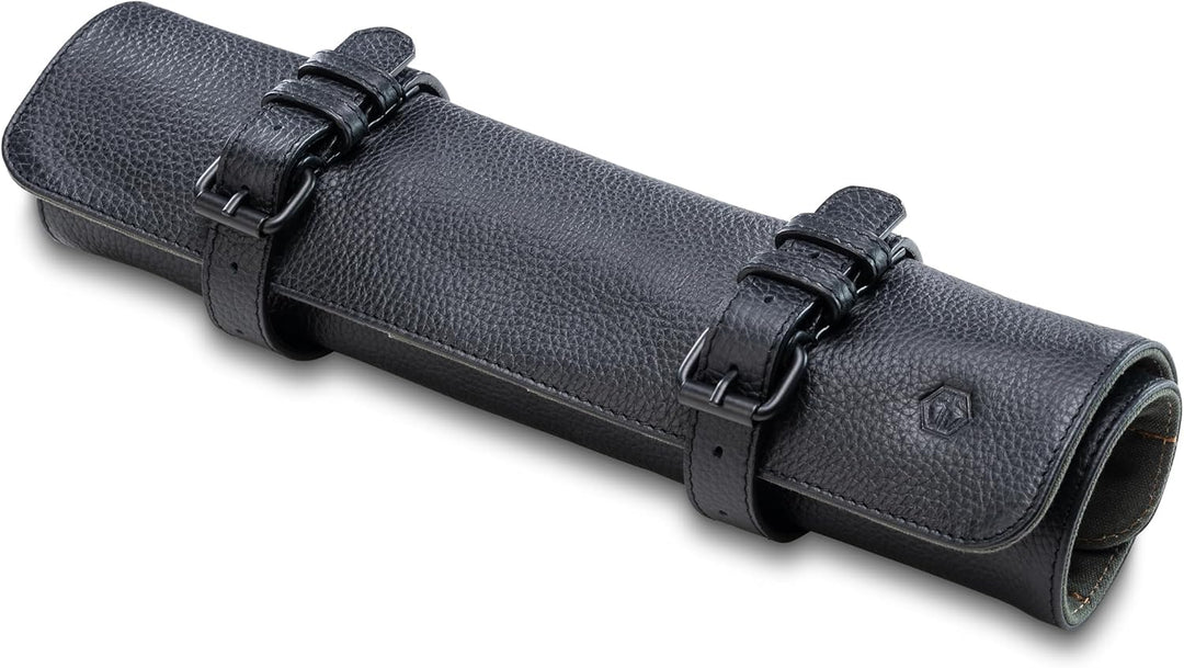 Angus Stoke Messertasche für Kochmesser aus Büffelleder | 14-Fächer Leder-Messerrolle für Köche – Me