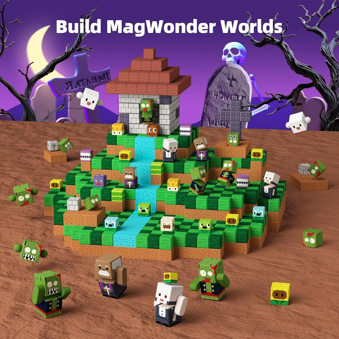 GobiDex Magnetische Bausteine 100 Stück - Zomblock Magnetbausteine für Kinder, Magnetblöcke Spielzeu