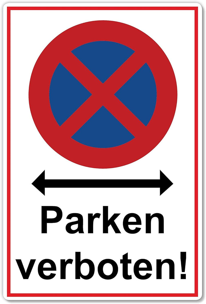 5 Stück XXL Absolutes Halteverbot Schild 40 x 30 cm Alu 3mm Alu-Dibond stabile Aluminiumverbundplatt